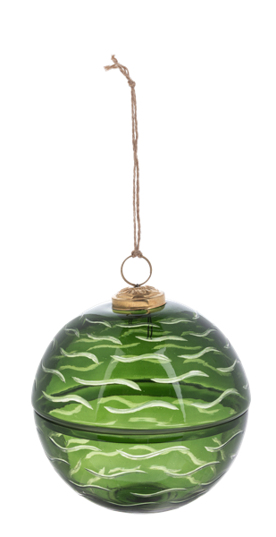Etched Holiday Ball Ornament