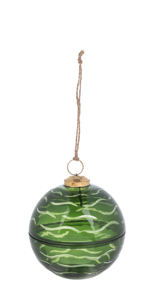 Etched Holiday Ball Ornament