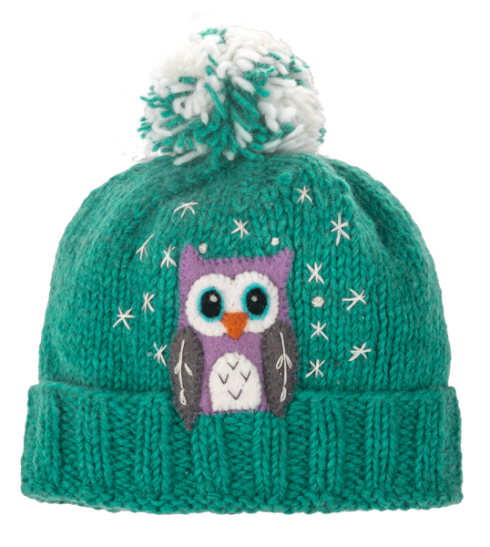 Knit Embroidered Baby Animal Youth Winter Hat