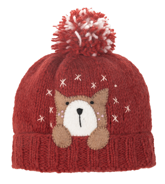 Knit Embroidered Baby Animal Youth Winter Hat