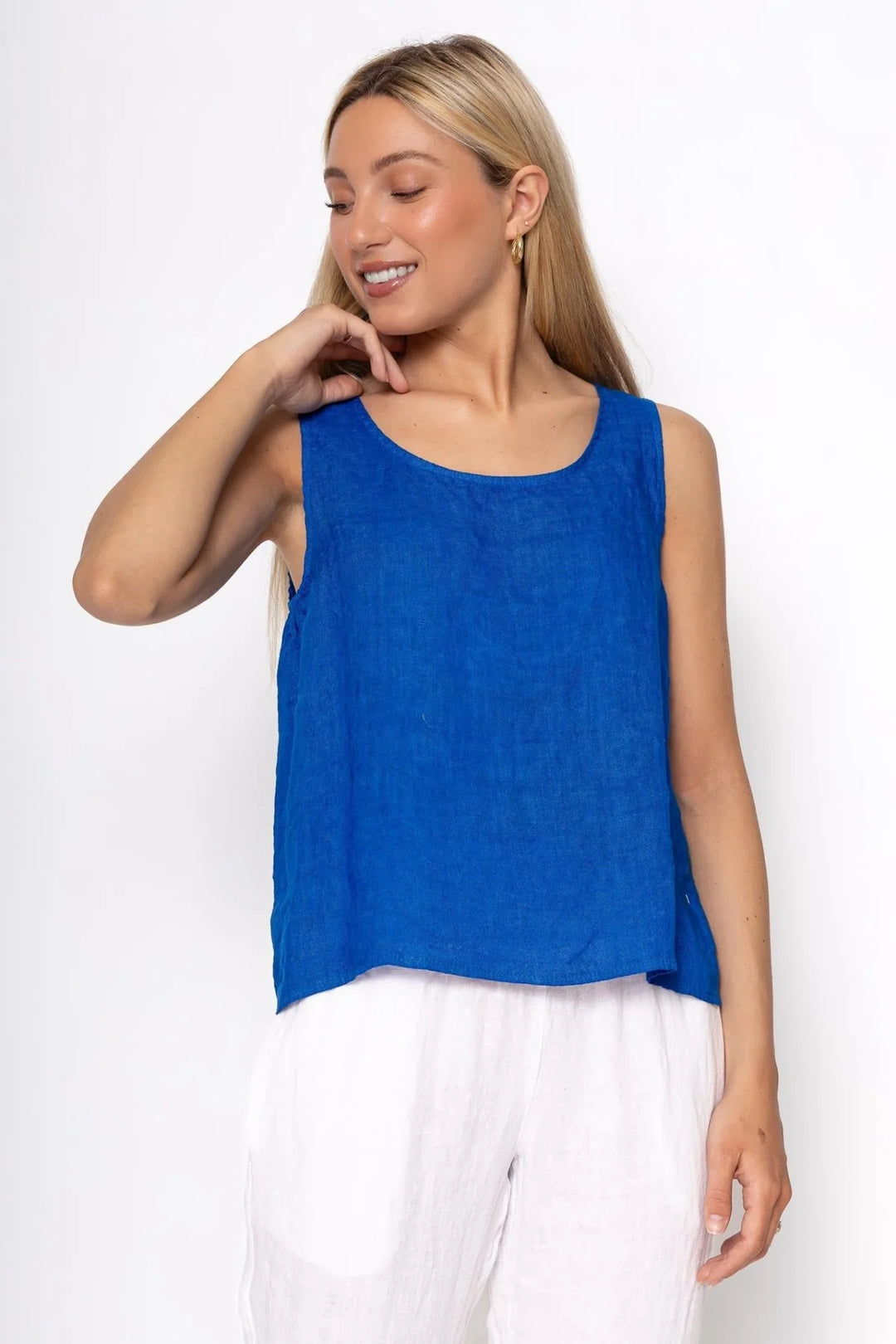 French Linen Top - Royal