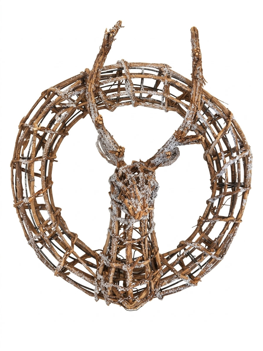 Reindeer Woven Vine Wreath