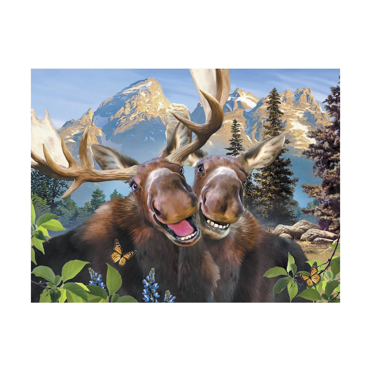 ANNIVERSARY Pair of moose smiling Backyard Birder Home & Garden Gift Store